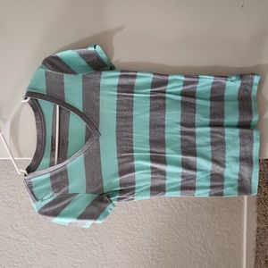 Striped V-neck T-shirt